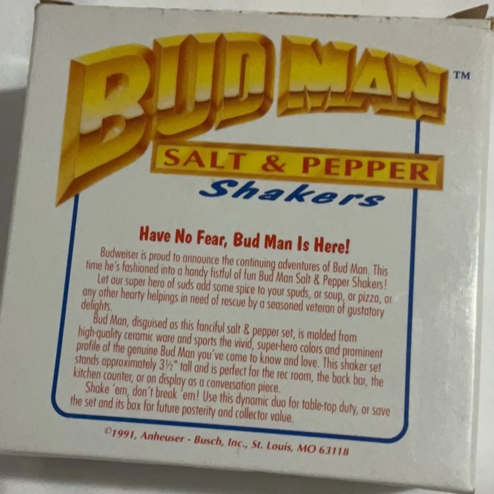 Bud Man Salt & Pepper Shakers Vintage